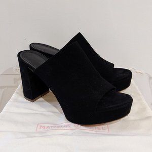 MANSUR GAVRIEL PLATFORM MULE 90MM BLACK SUEDE 37